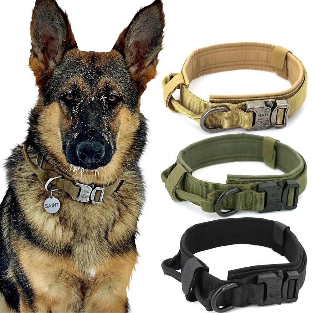 Adjustable Military Tactical Dog Collars With Handle