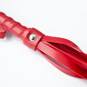 House Of Dasein 45Cm Black / White Red Flogger Bdsm Impact Play Spanking Whip Kink Fetish