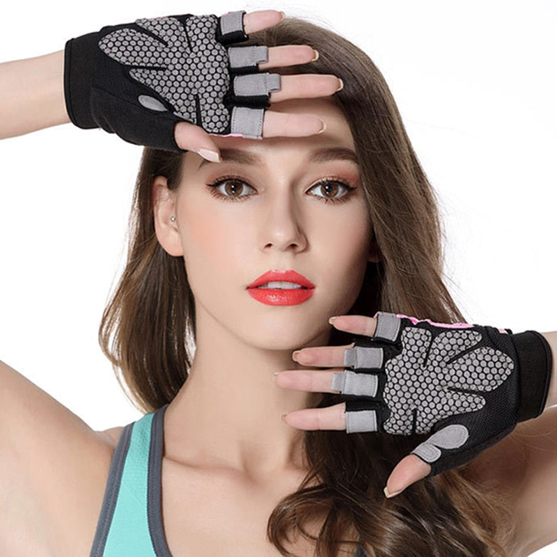 Half-Finger Non-Slip Breathable Fitness Weight Lifting Gloves Women