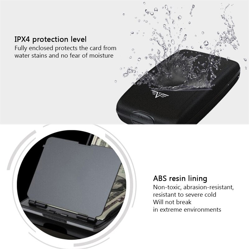 Anti Theft Metal Waterproof Credit Card Id Holder