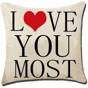 H99 Printed Couple Letter Hug Pillowcase 2Pcs Multi 45 X 45Cm