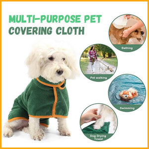 Green Microfibre Absorbent Pet Bathrobe Dog Clothing