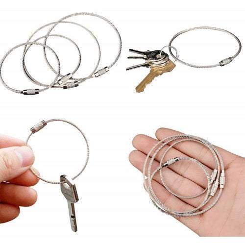 Camping Hiking 2Pcsoutdoor Stainless Steel Wire Rope Silver