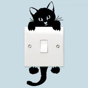 Kid's Wall Stickers Fashion Cartoon Cute Kitten Light Switch Bedroom Decoration