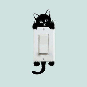 Kid's Wall Stickers Fashion Cartoon Cute Kitten Light Switch Bedroom Decoration