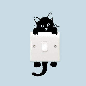 Kid's Wall Stickers Fashion Cartoon Cute Kitten Light Switch Bedroom Decoration