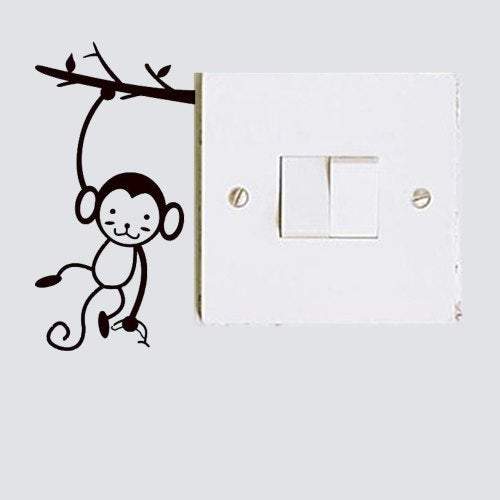 Kid's Wall Stickers Monkey For Switch Decoration Vinyl Home Decal Black