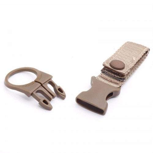 Carabiners Outdoor Tactical Nylon Webbing Water Bottle Hang Buckle Light Khaki