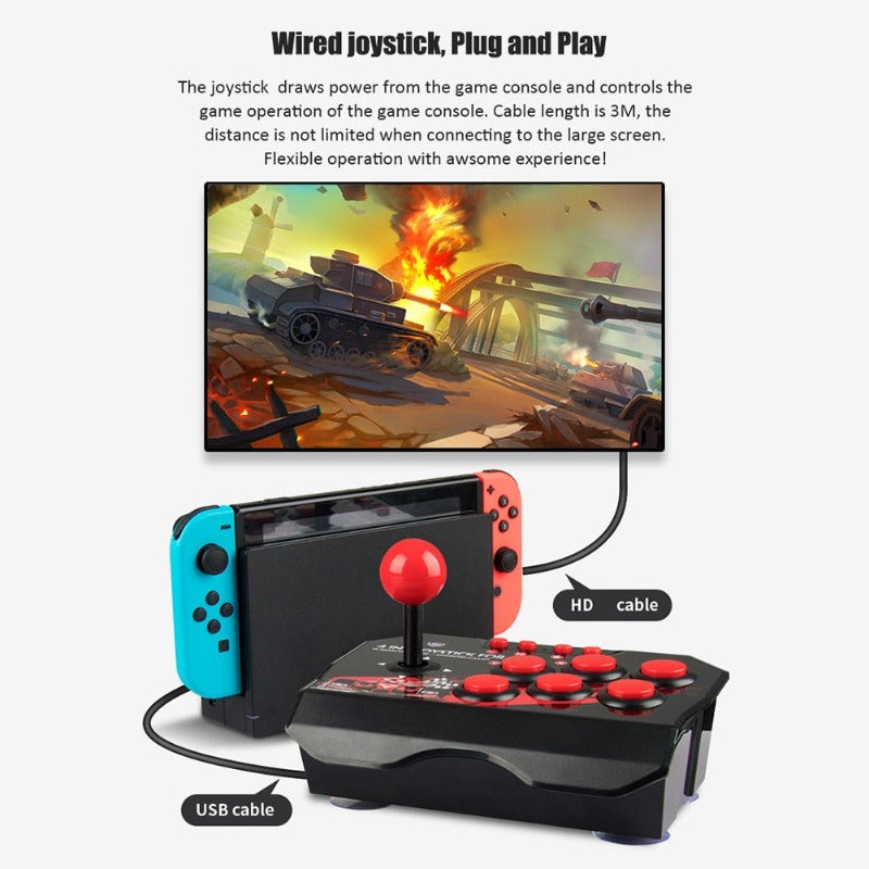 4-In-1 Retro Arcade Station Usb Wired Games Console For Ps3 Switch Pc Android Tv