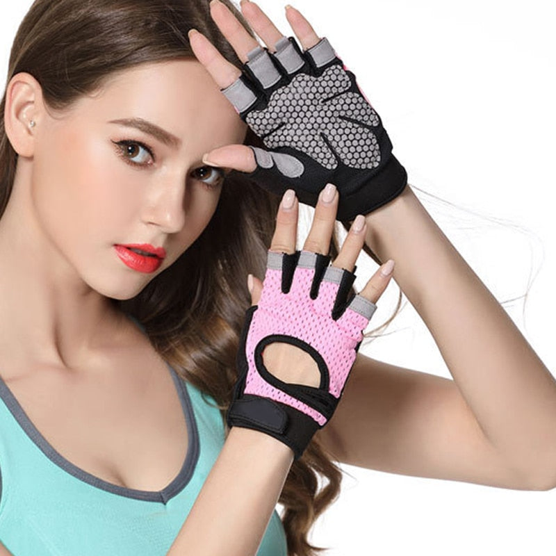 Half-Finger Non-Slip Breathable Fitness Weight Lifting Gloves Women