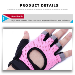 Half-Finger Non-Slip Breathable Fitness Weight Lifting Gloves Women