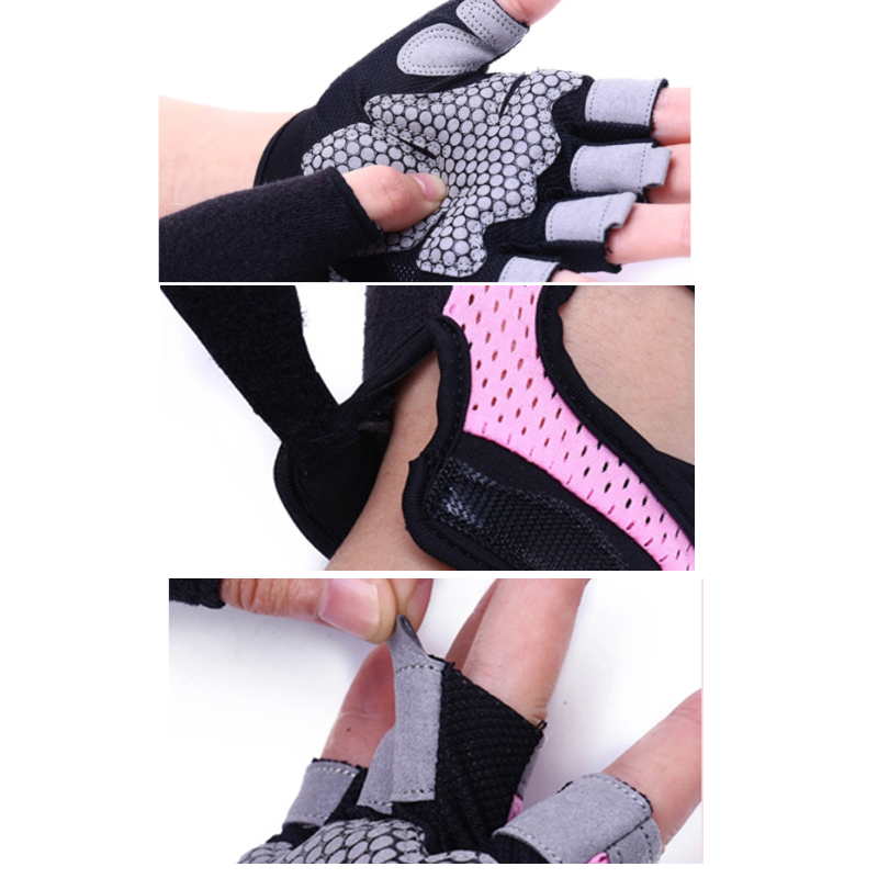 Half-Finger Non-Slip Breathable Fitness Weight Lifting Gloves Women