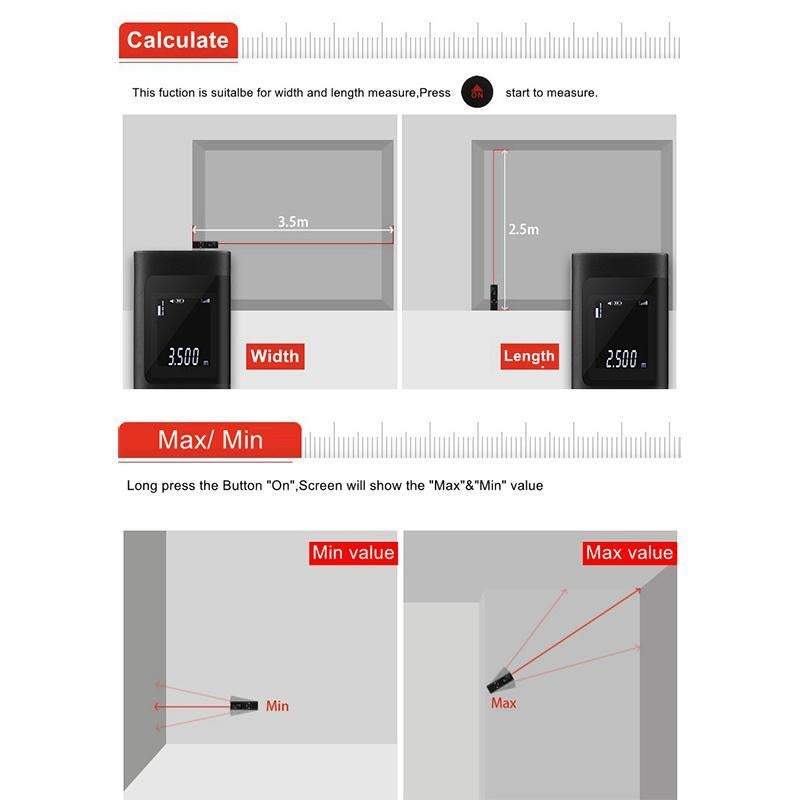 Multi Functional Handheld Electronic 40M Mini Distance Laser Measuring