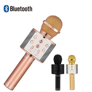 Handheld Studio Microphones Wireless Bluetooth With Speaker For Ios Android