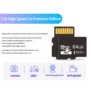 2Pcs 64Gb Micro Sd Card C10 U3 High Speed Memory Ideal For Mp3 Players Cameras Radios.And More