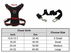 Adjustable Dog Harness With Seat Belt Strap