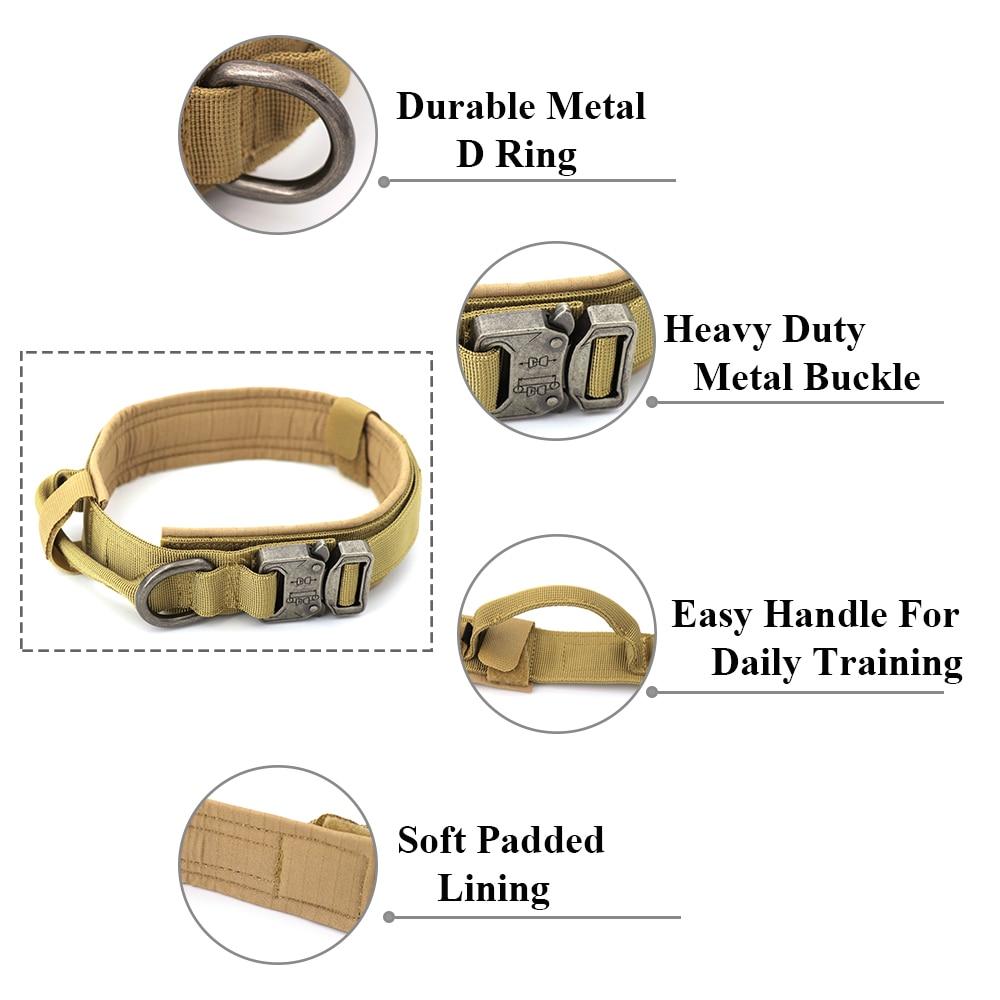 Adjustable Military Tactical Dog Collars With Handle