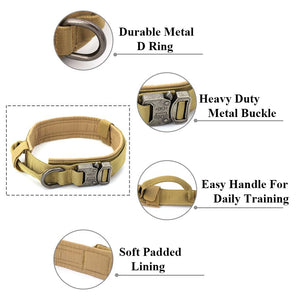 Adjustable Military Tactical Dog Collars With Handle