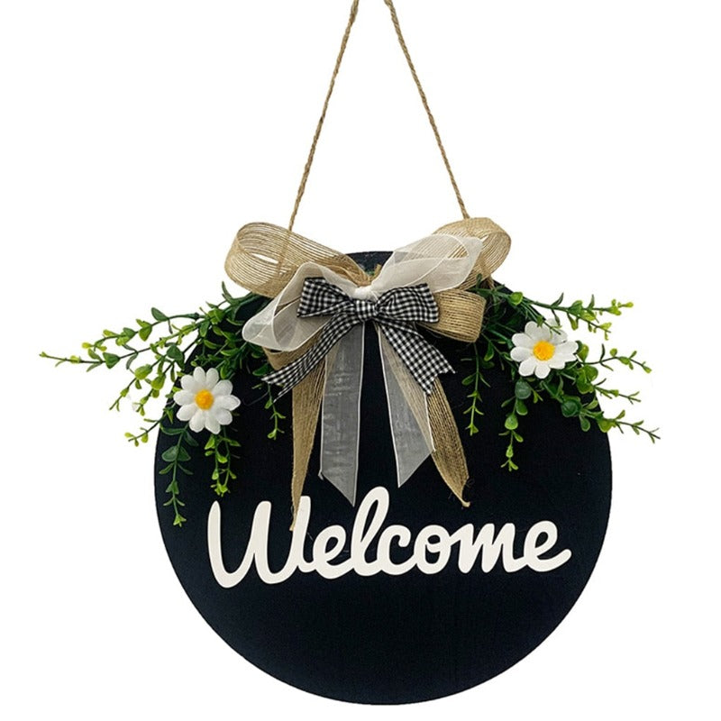 Welcome Hello Hanging Decoration Front Door Rustic Sign