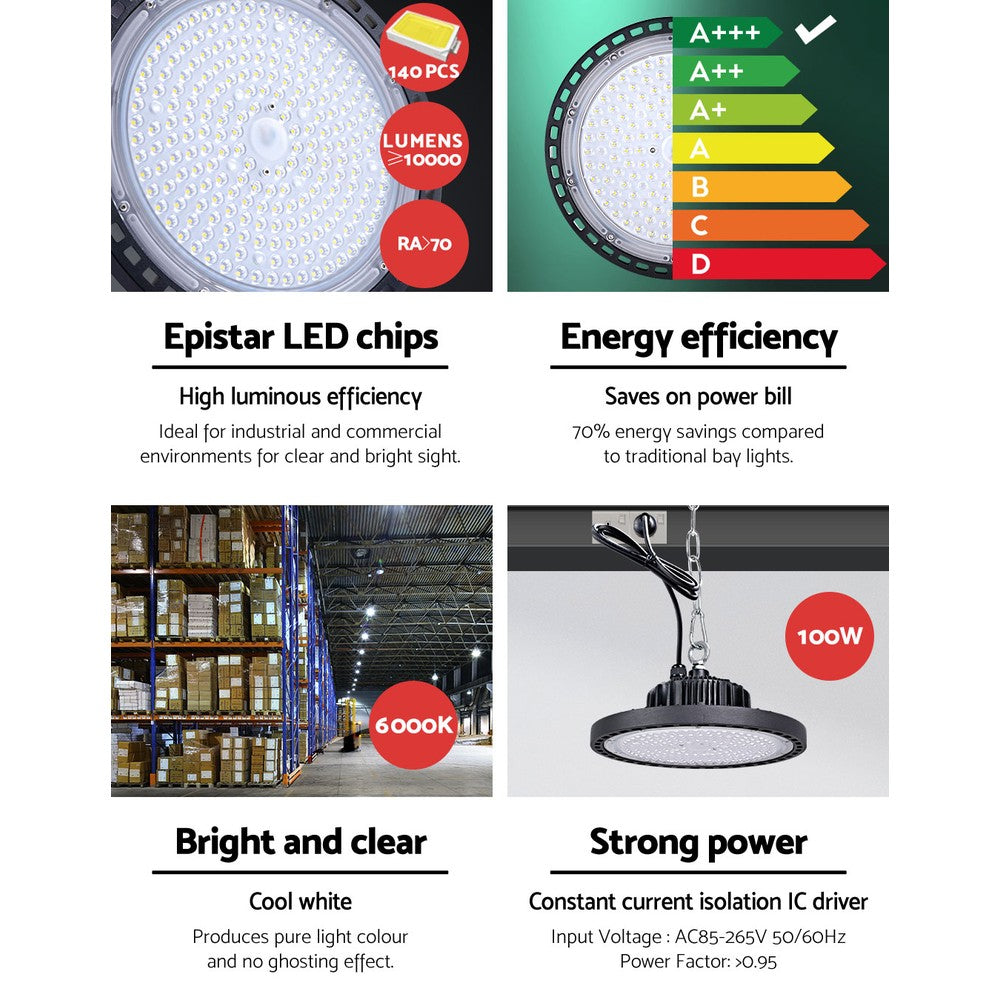 Leier Led High Bay Lights 100W Industrial Workshop Warehouse Gym