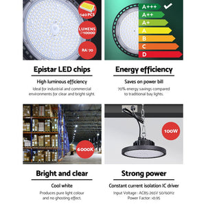 Leier Led High Bay Lights 100W Industrial Workshop Warehouse Gym