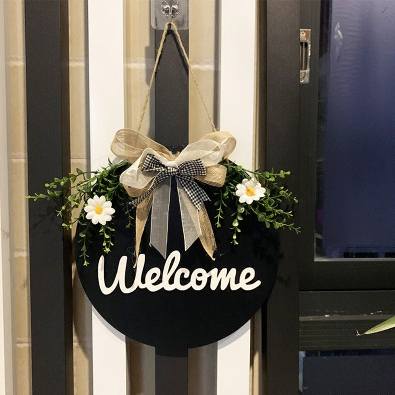 Welcome Hello Hanging Decoration Front Door Rustic Sign