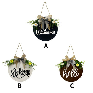 Welcome Hello Hanging Decoration Front Door Rustic Sign