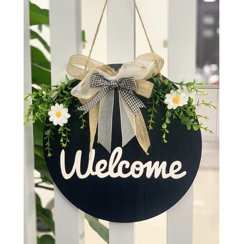 Welcome Hello Hanging Decoration Front Door Rustic Sign