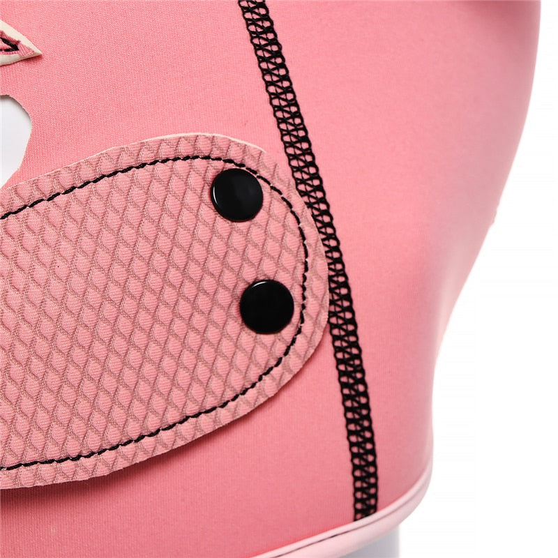 Neoprene Pink Pig Mask Hood Bdsm Pet Play Fetish Costume