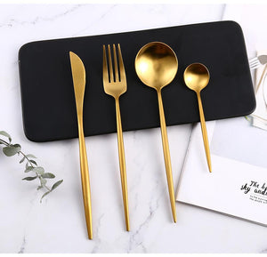 Gorgeous Golden Cutlery Flatware Set