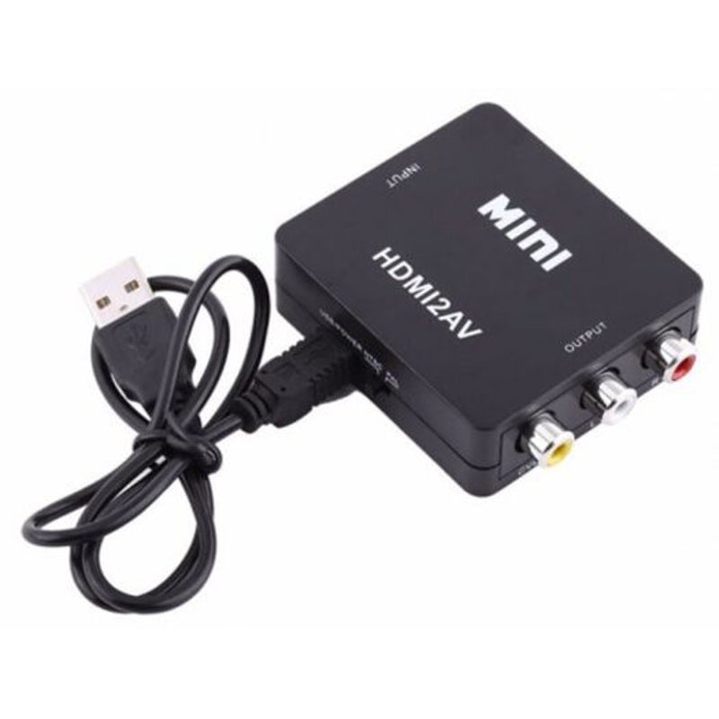 Hdmi To Av Composite Video Converter Adapter Black