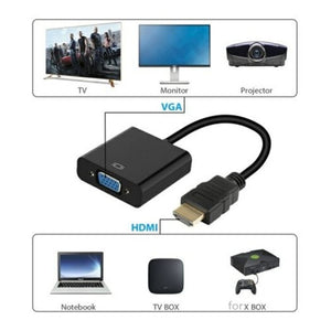 Hdmi To Vga Adapter Cable With Audio Converter Support 1080P Black