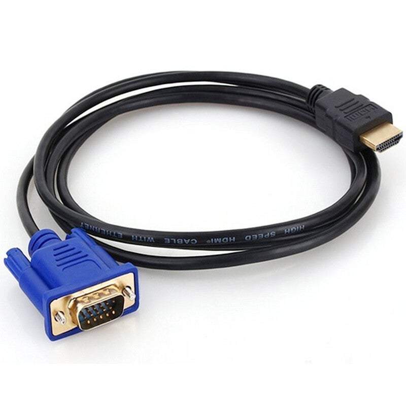 Hdmi To Vga Cable Convert 1.8 M Computer Monitor Projector Digital Tv Blue