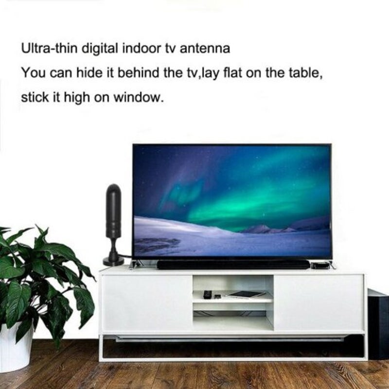 Hdtv Indoor Tv Antenna 1080P 50 Mile Range Digital Skylink 4K Black