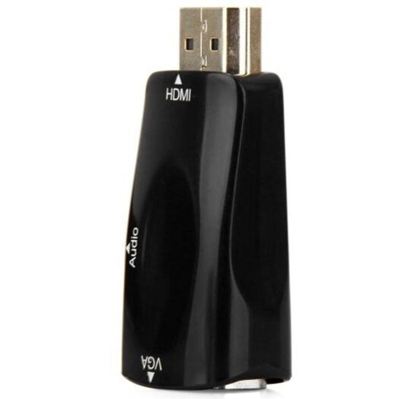 Hdv104 High Definition Hdmi Male To Vga Female Video Adapter Converter With Audio Line Black