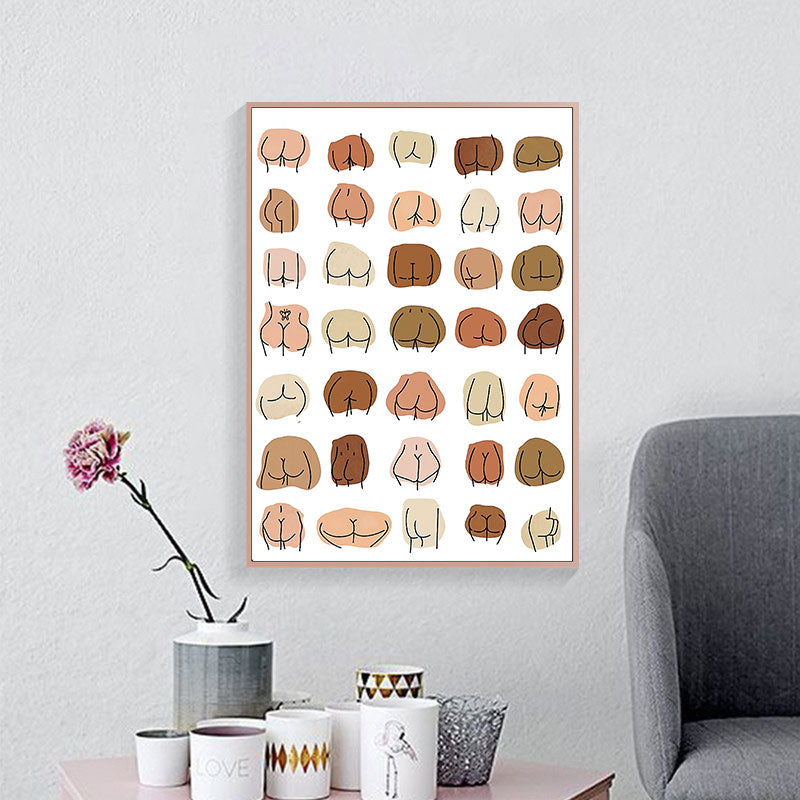 Sexy Butts Collage Canvas Wall Art Painting Funny Bathroom Modern Prints Minimalist