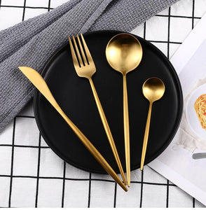 Gorgeous Golden Cutlery Flatware Set