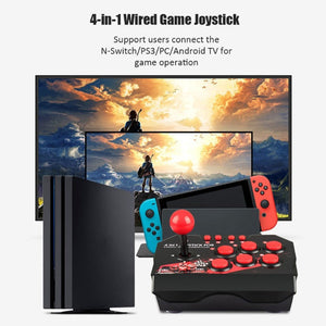 4-In-1 Retro Arcade Station Usb Wired Games Console For Ps3 Switch Pc Android Tv