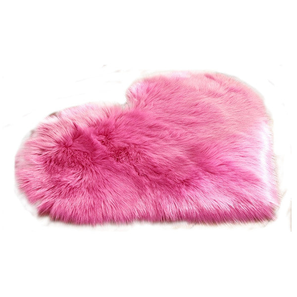 40X50cm Heart Shaped Artificial Fur Rug Carpet Mat