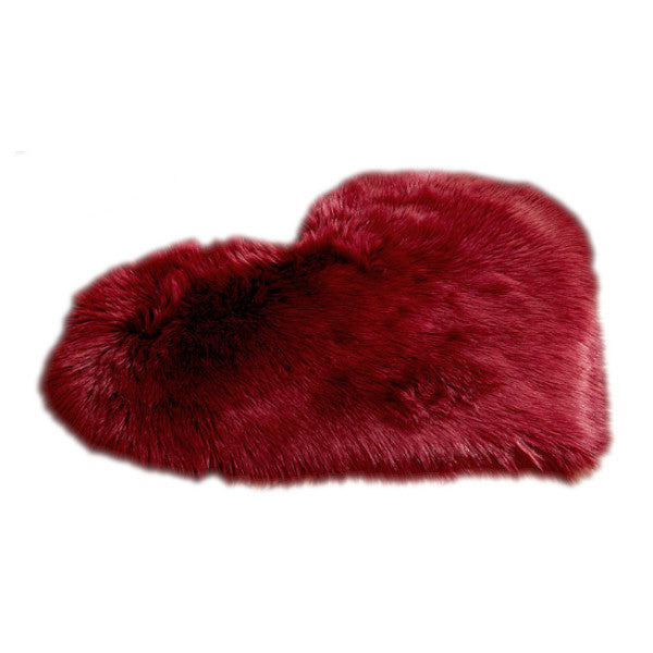 40X50cm Heart Shaped Artificial Fur Rug Carpet Mat