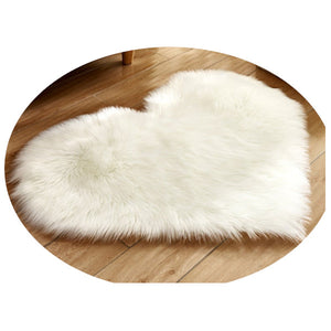 40X50cm Heart Shaped Artificial Fur Rug Carpet Mat