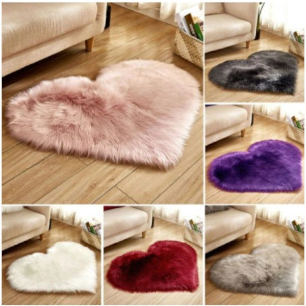 40X50cm Heart Shaped Artificial Fur Rug Carpet Mat