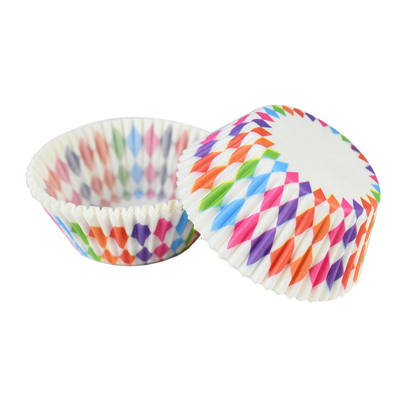 100Pcs Rainbow Muffin Cupcake Paper Cups Liner Baking Decorating Tools Party