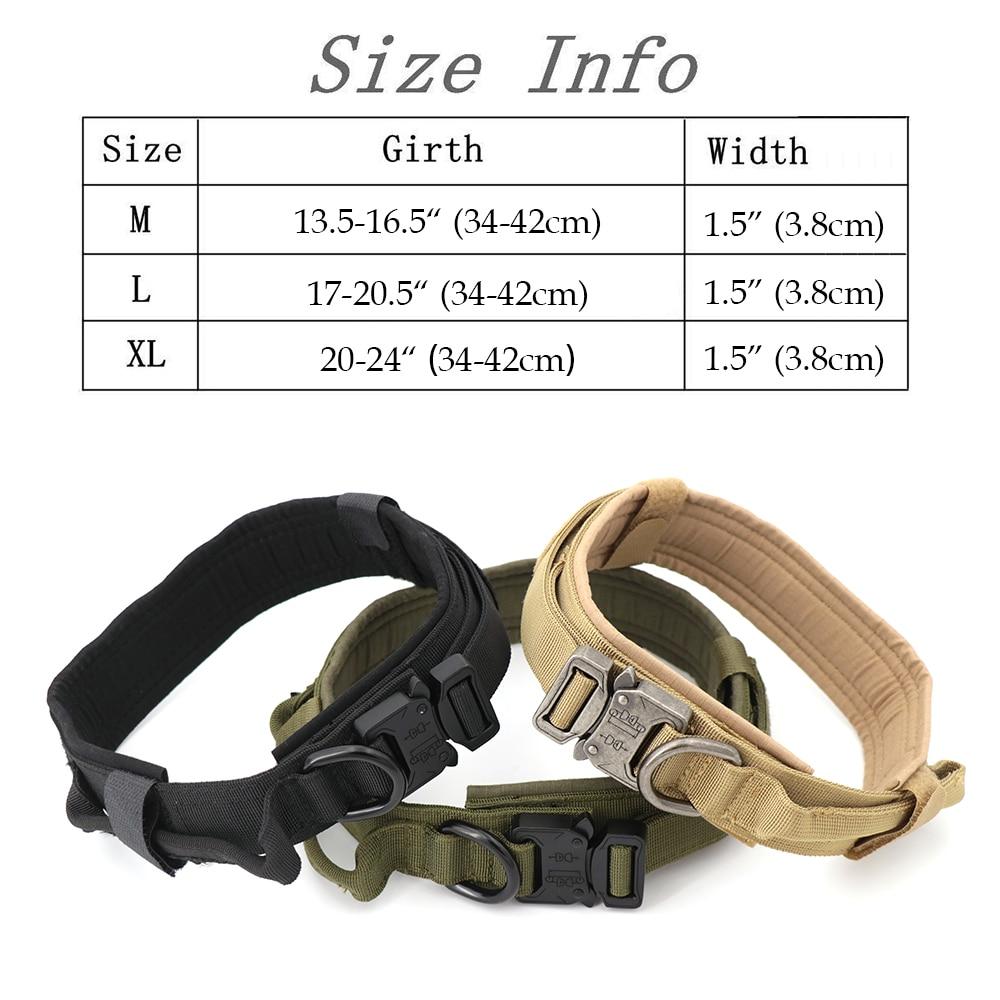 Adjustable Military Tactical Dog Collars With Handle