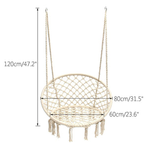 Macrame Hammock Chair Swinging Indoor Outdoor