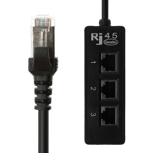 High Quality Lan Ethernet Cable Splitter Network Rj45 1 Male To 3 Female Connector Adapter