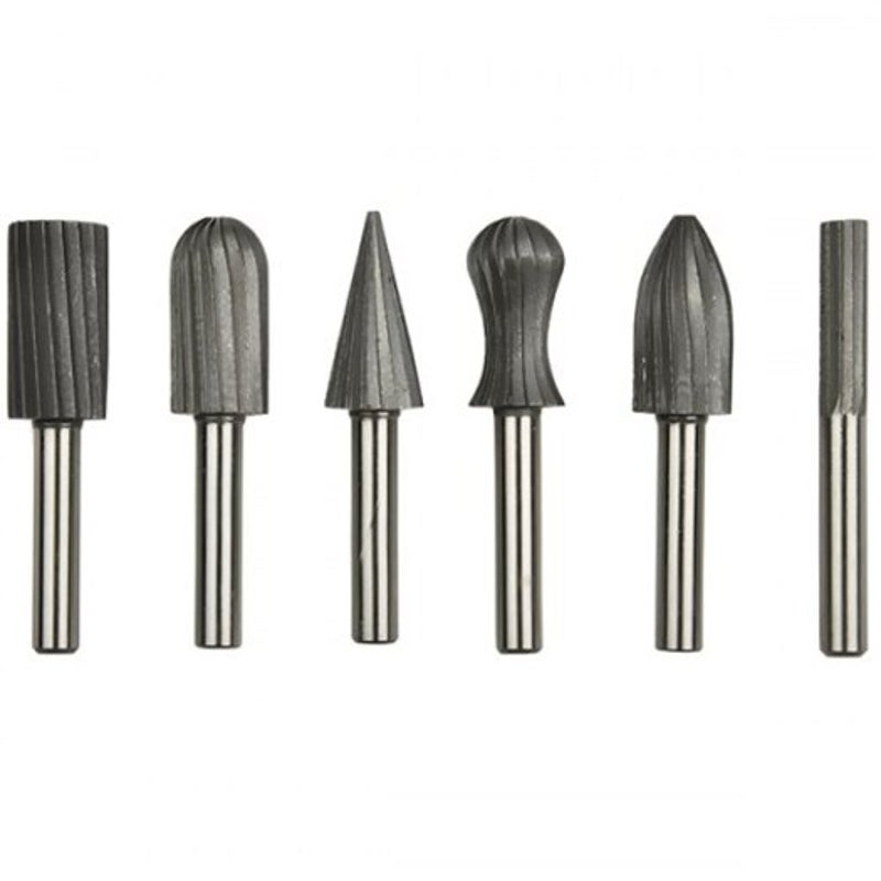 High Speed Steel Multifunction Rotary File 6Pcs Black