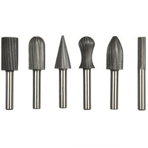 High Speed Steel Multifunction Rotary File 6Pcs Black