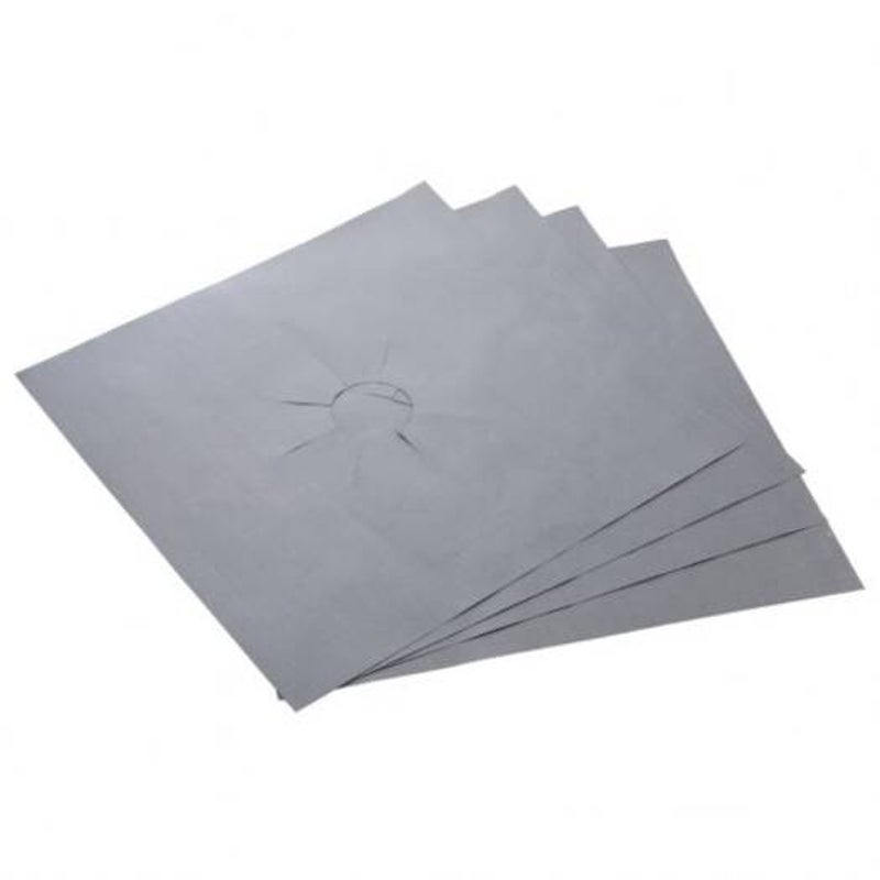 High Temperature Resistance Gas Stove Protection Pad 4Pcs Silver