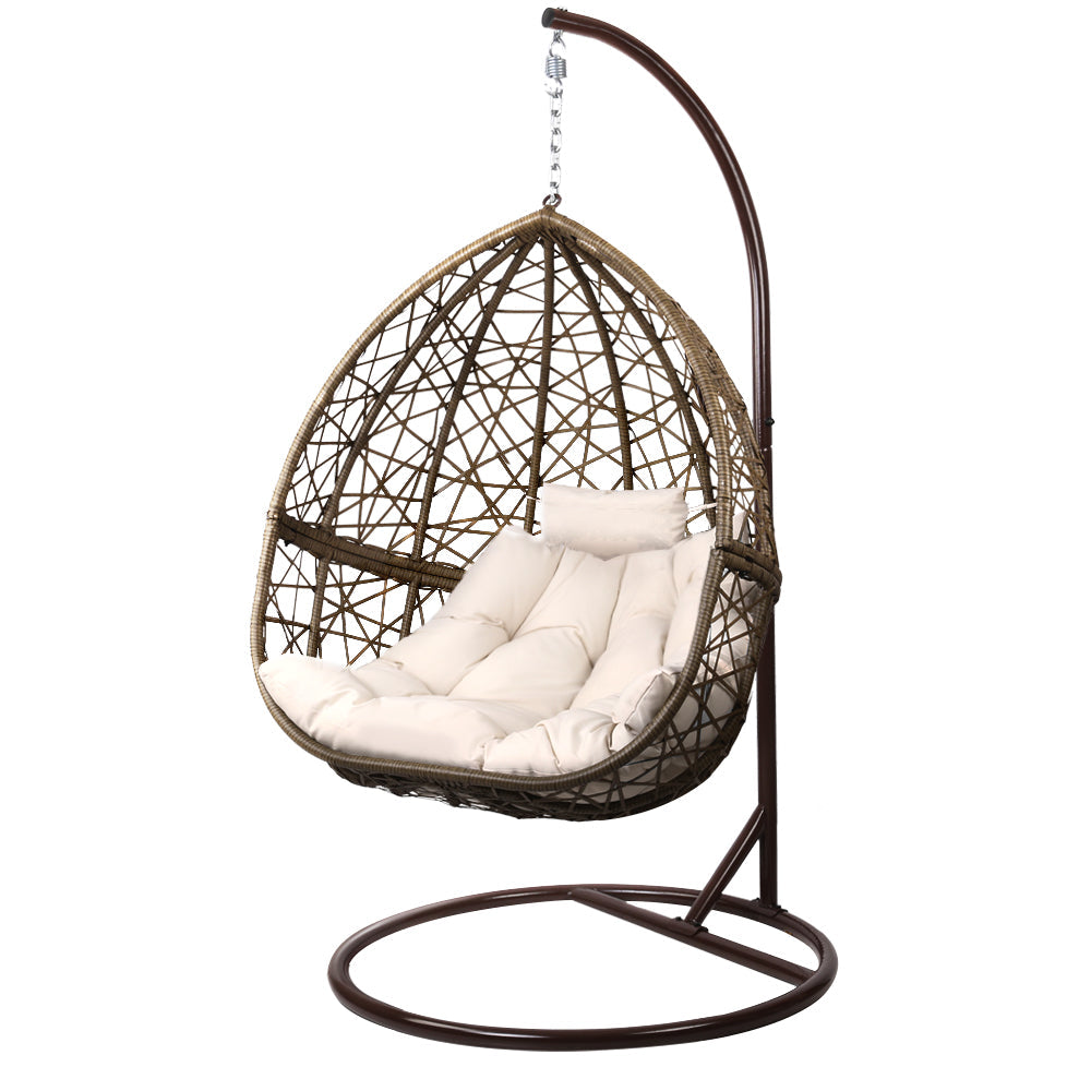 Gardeon Outdoor Hanging Swing Chair - Brown